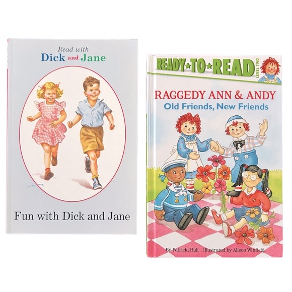 ✅ 5 for $25 - Early Reader Dick & Jane and Raggedy Ann & Andy, Set of 2 - Picture 1 of 3